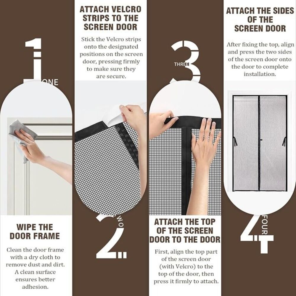30 x 80 cm Magnetic Screen Door - Bugs Out, Breeze in - Picture 6 of 8